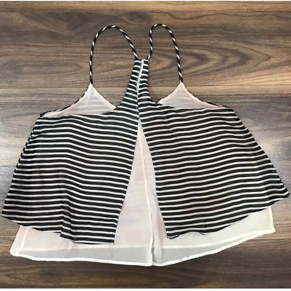 Manito Sheer Cami Tank Layered Watercolor Size L - Picture 3 of 5